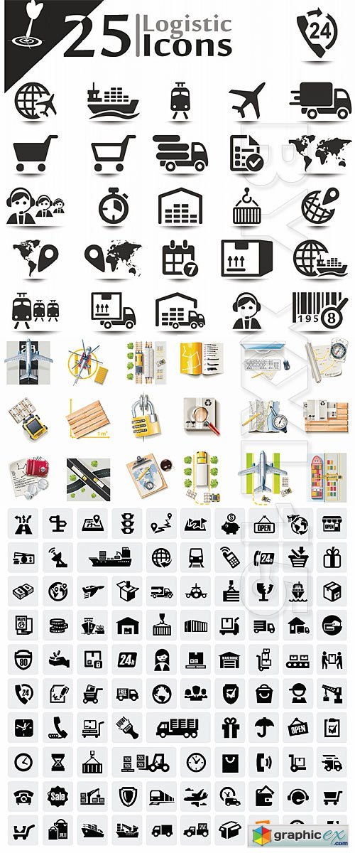 Vector Logistic and shipping icons