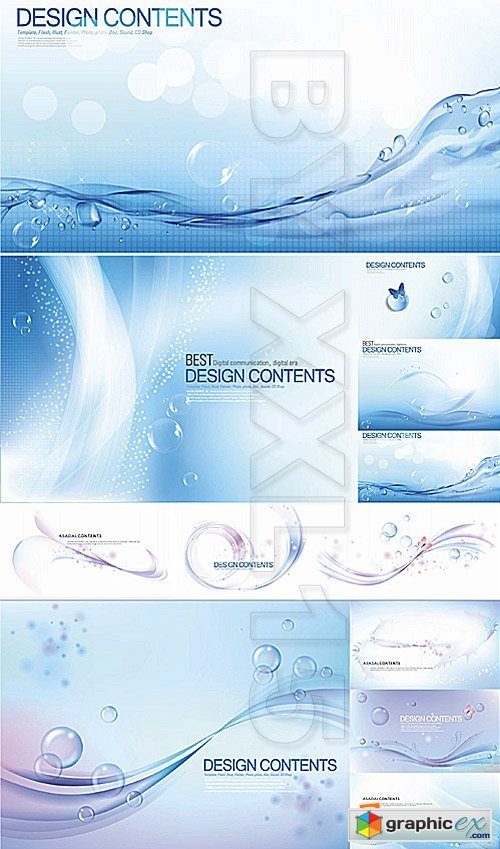 Vector Water and bubbles backgrounds