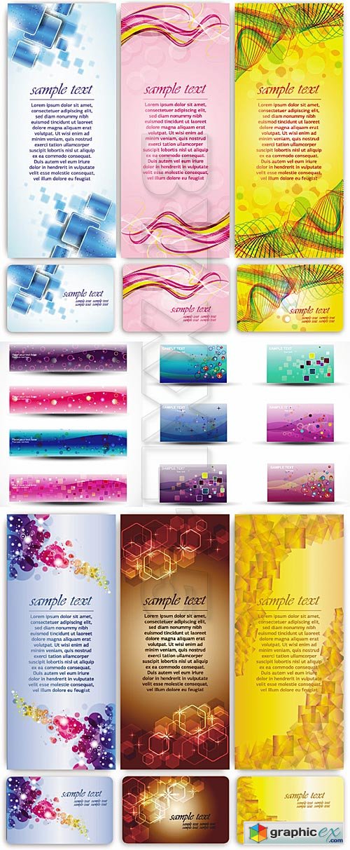 Vector Colorful banners and cards