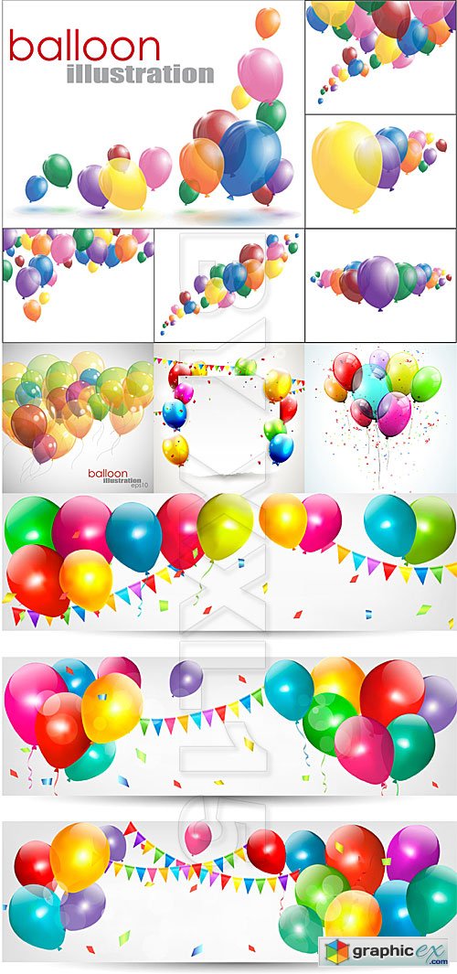 Vector Colorful balloons illustrations