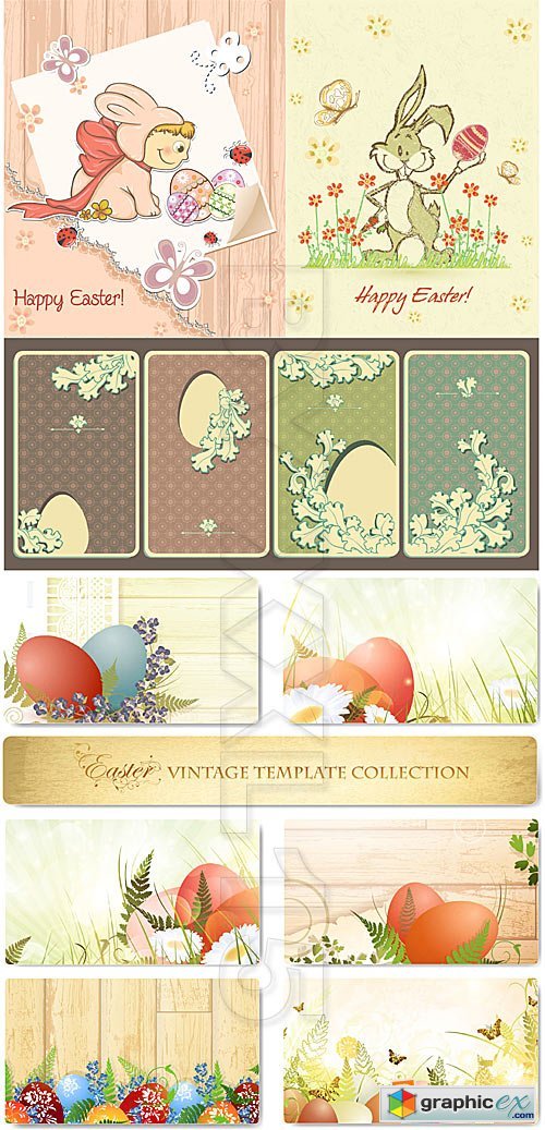 Vector Easter vintage templates