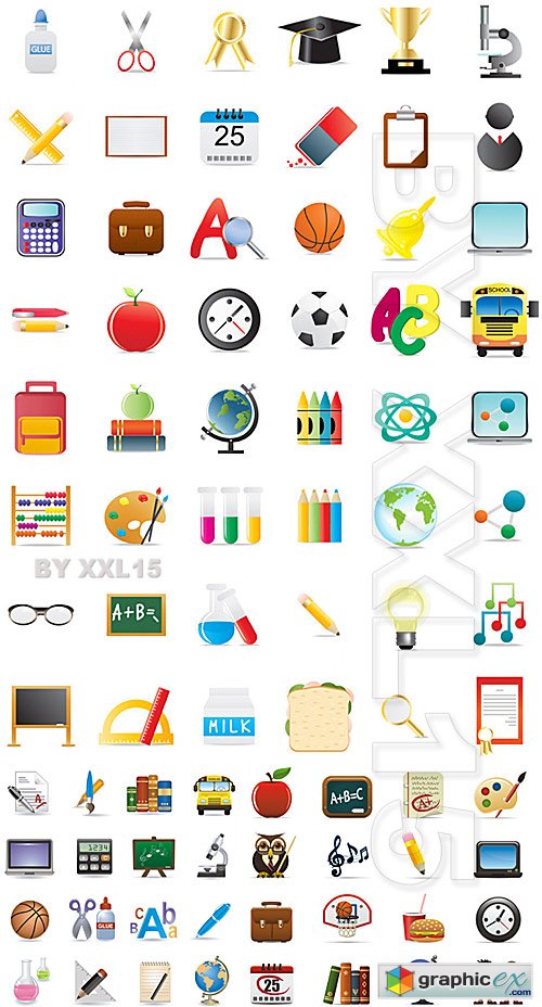 Vector School and education icons