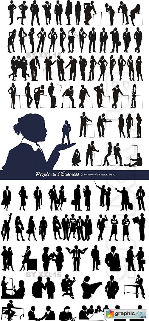 Vector Silhouettes of business people 2