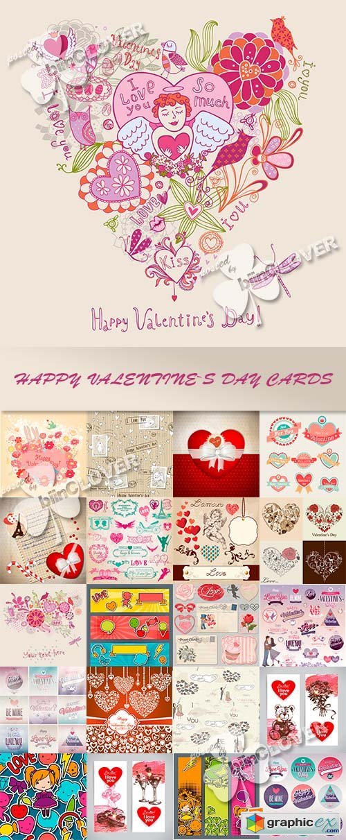 Vector Happy Valentine`s Day card 0565