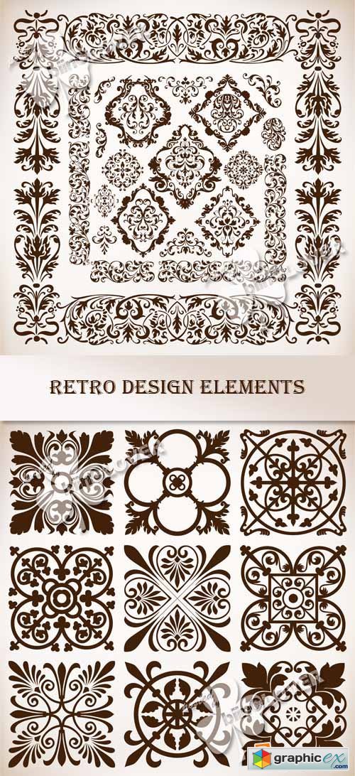 Vector Retro design elements 0562