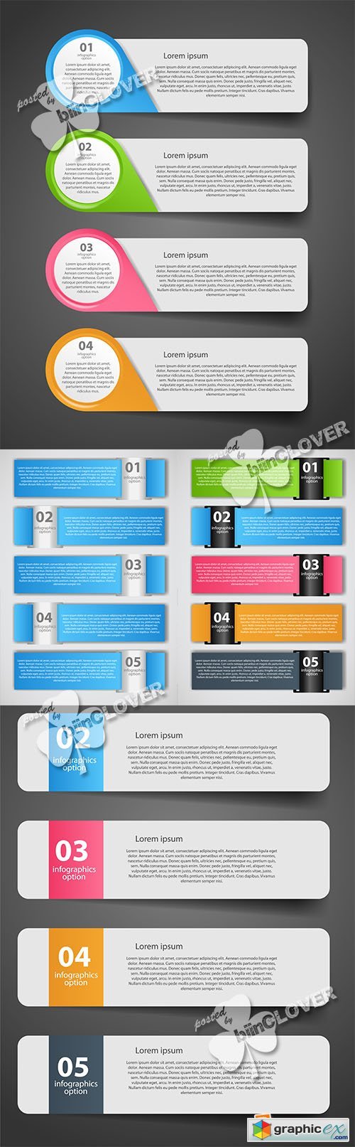 Vector Infographics banners with numbers 0561