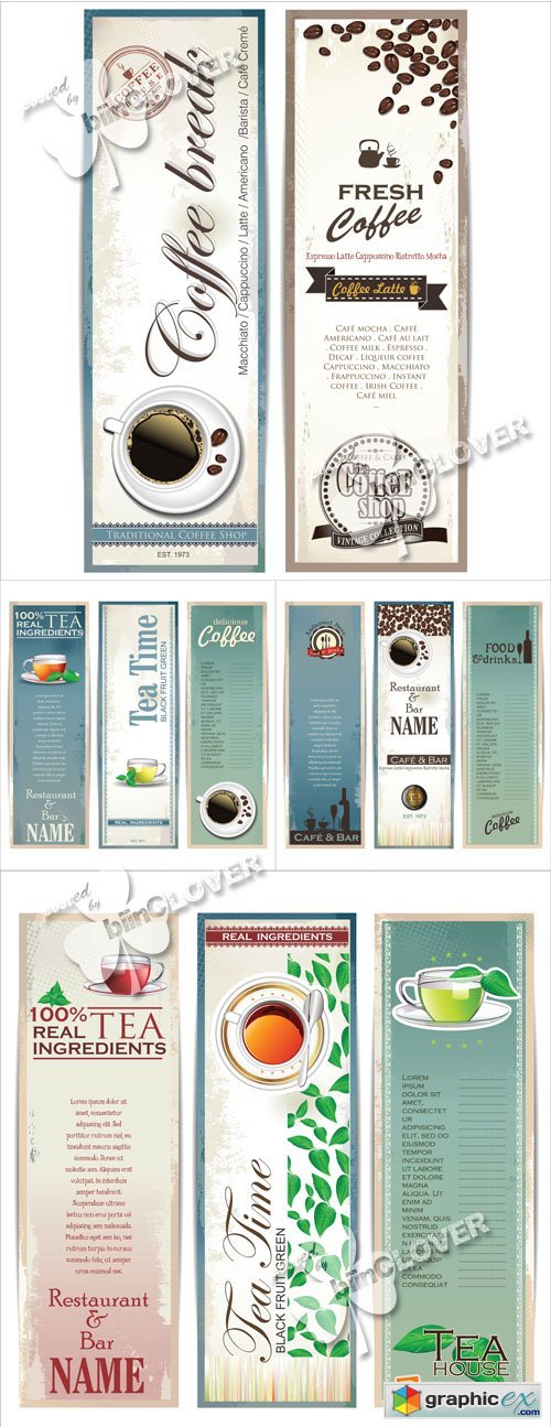 Vector Coffee and tea banners 0567
