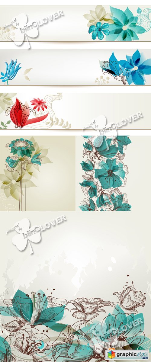 Vector Abstract floral backgrounds 0567