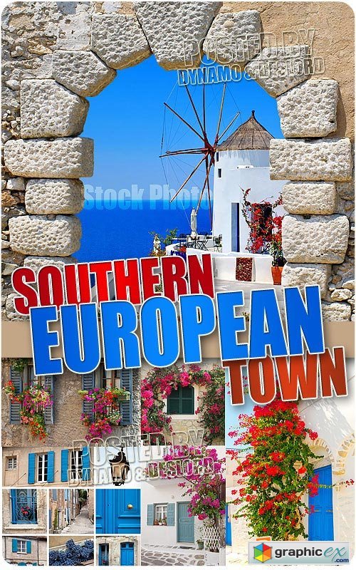 Southern European town - UHQ Stock Photo