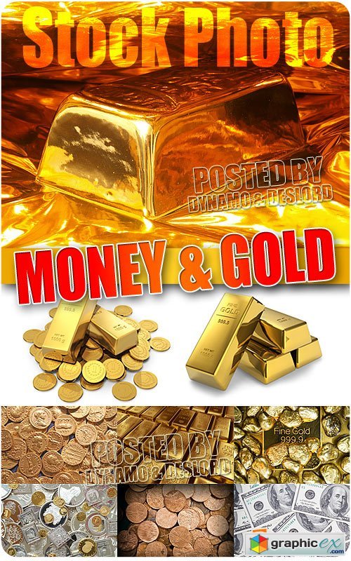 Gold and money - UHQ Stock Photo