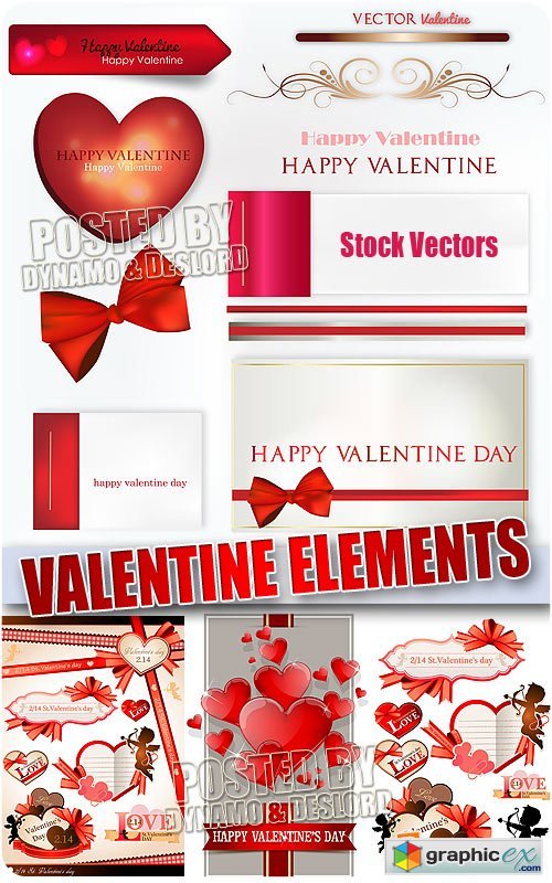 Vector Valentine elements - Stock Vectors