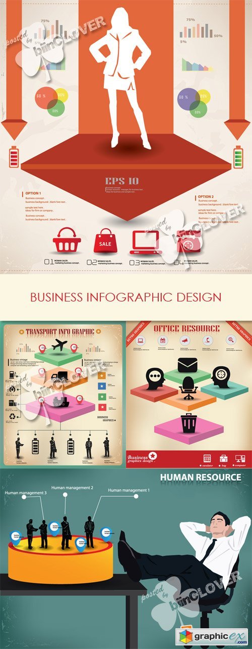 Vector Business infographic design 0568