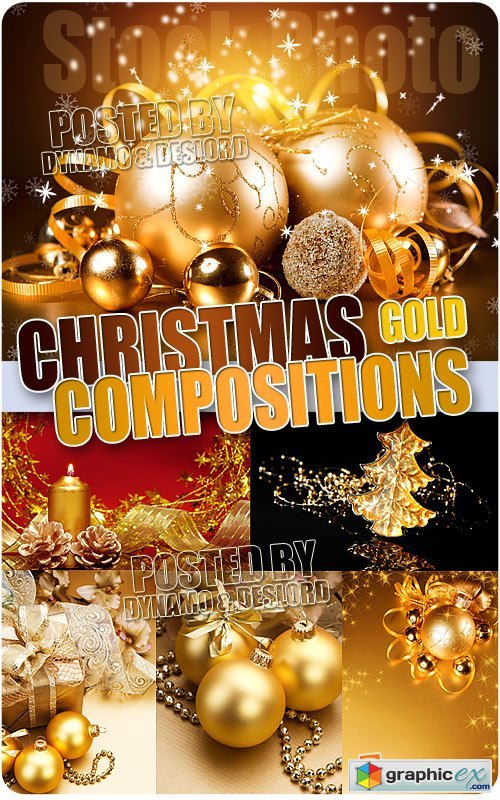 Gold Christmas Compositions - UHQ Stock Photo