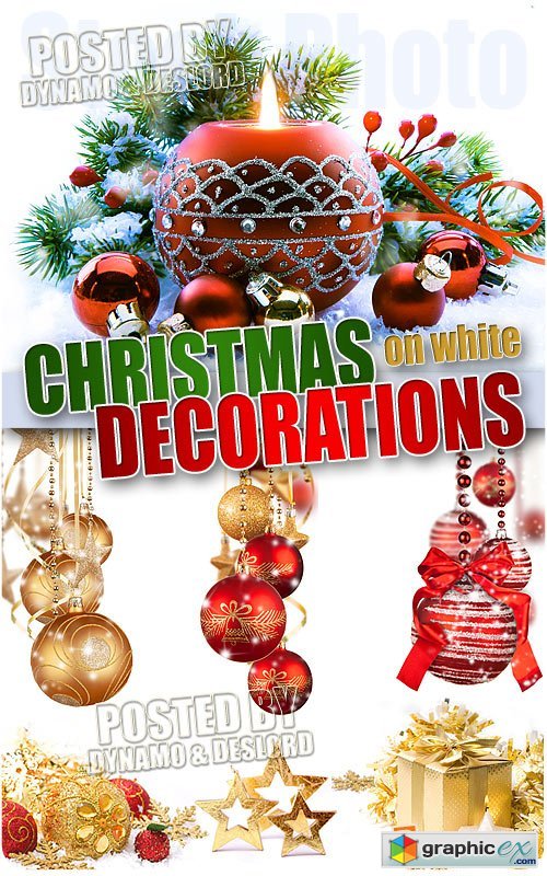 Christmas decorations on white - UHQ Stock Photo