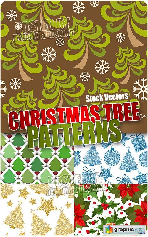 Vector Xmas tree patterns - Stock Vectors