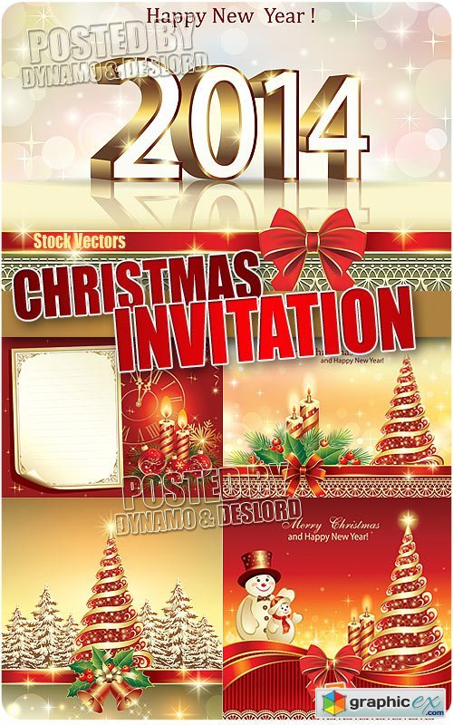 Vector Christmas invitation - Stock Vectors