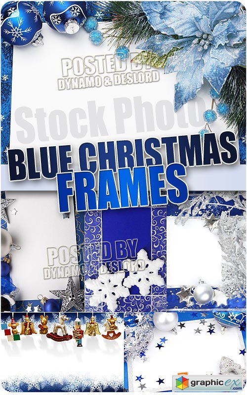 Christmas Blue Frames - UHQ Stock Photo