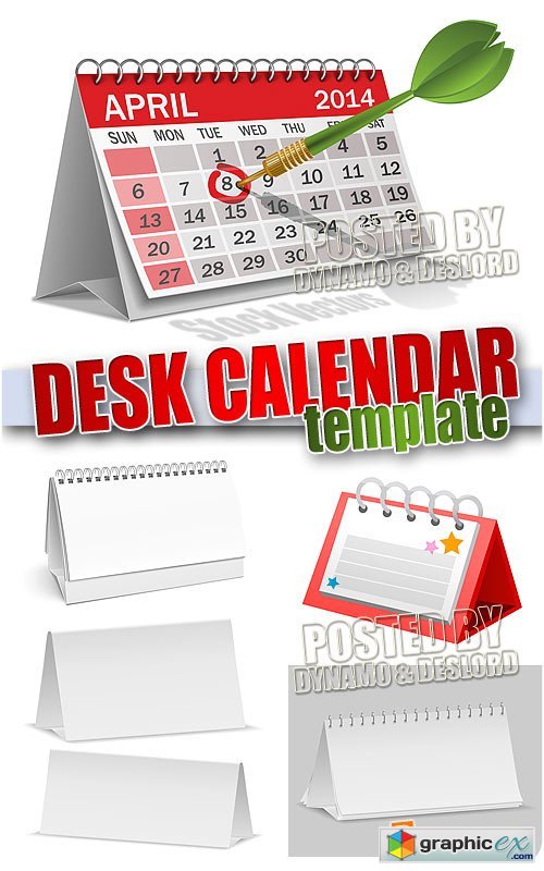 Vector Desk calendar template - Stock Vectors