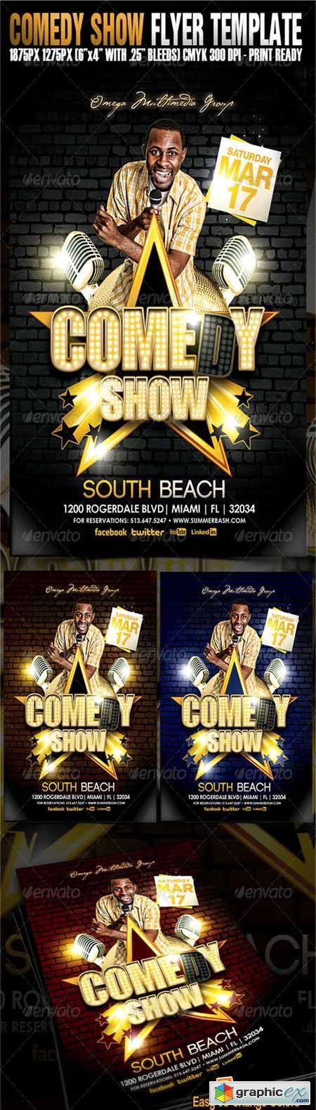  Comedy Show Flyer Template 3956376