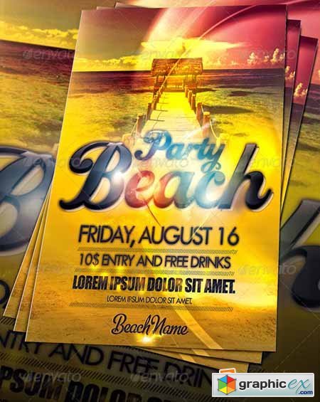 Amazing Beach Party Flyer 255637