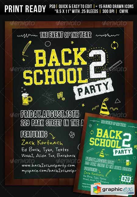 Back 2 School Party - Flyer 478959