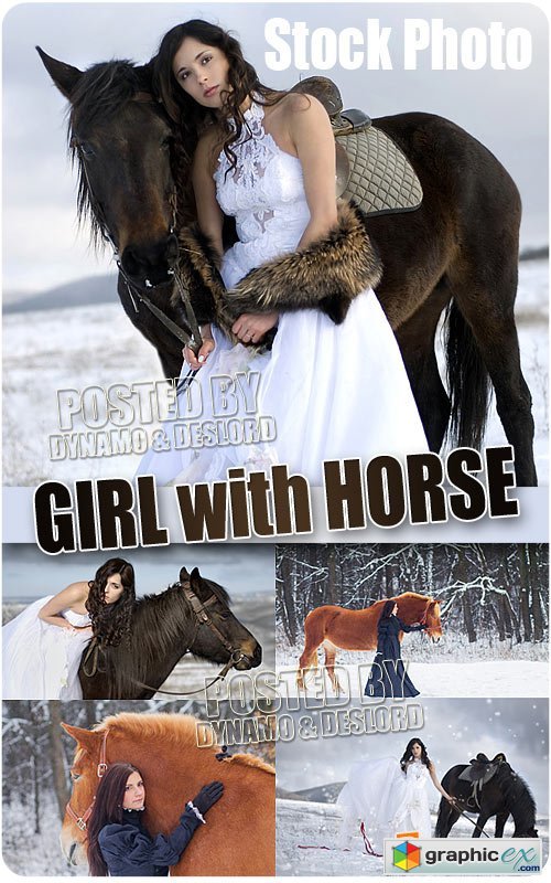 Girl with horse - UHQ Stock Photo