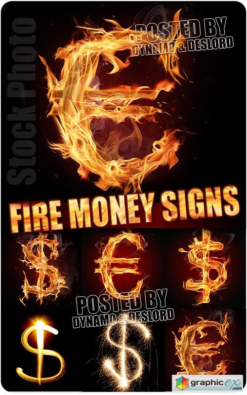 Money fire signs - UHQ Stock Photo
