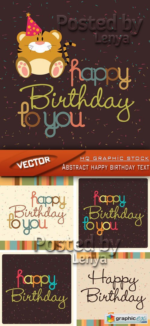 Stock Vector - Abstract happy birthday text