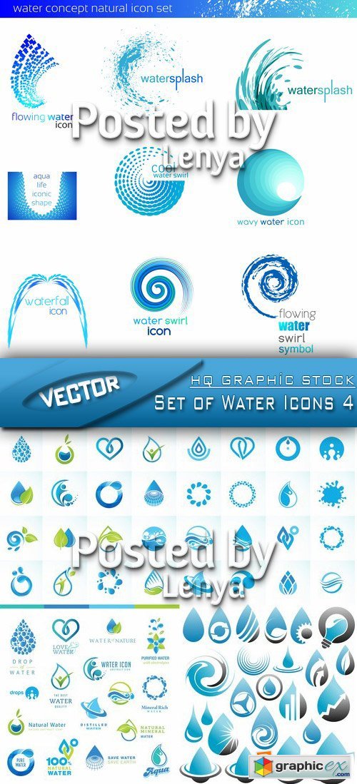 Stock Vector - Set of Water Icons 4
