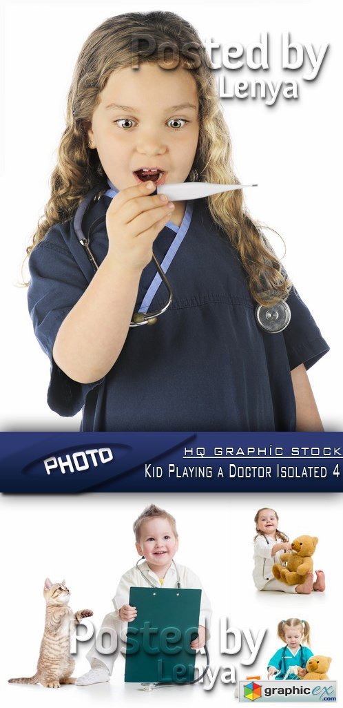 Stock Photo - Kid Playing a Doctor Isolated 4