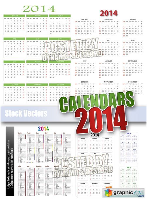 Calendar 2014 - Stock Vectors