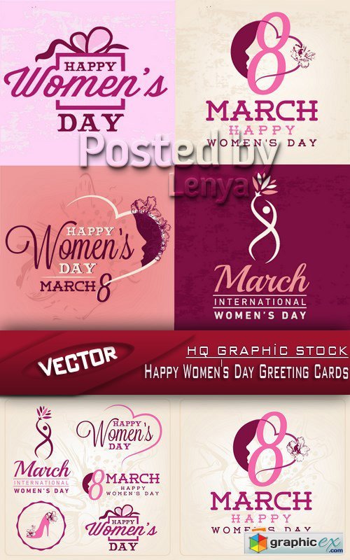 Stock Vector - Happy Women&#039;s Day Greeting Cards