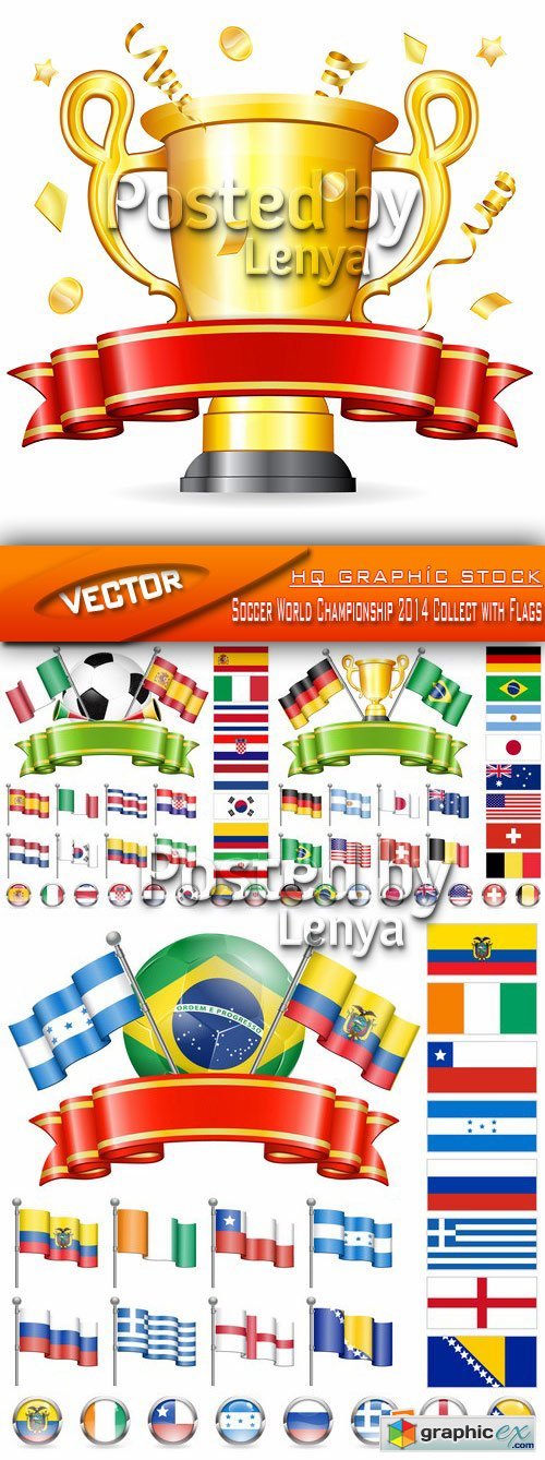 Stock Vector - Soccer World Championship 2014 Collect with Flags