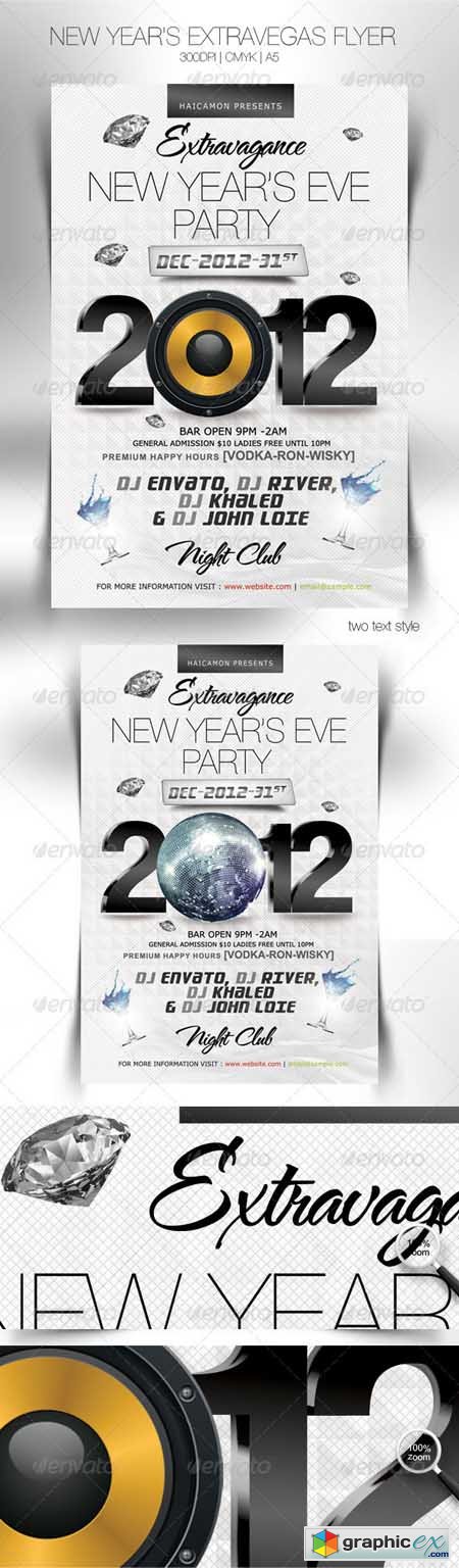 New Year&#039;s Extravegas Party Flyer 1142486