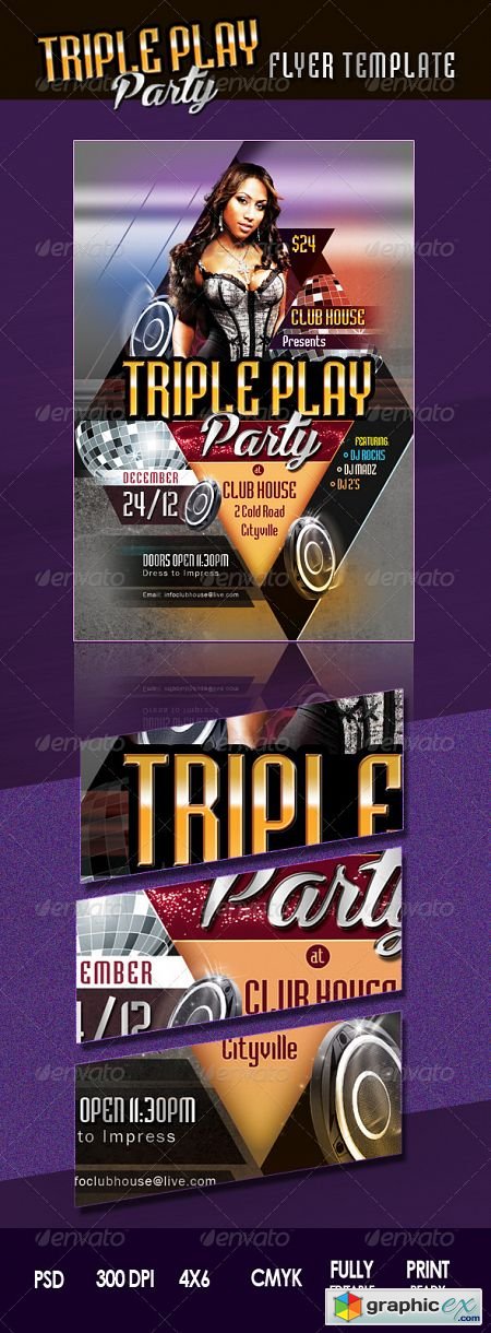 Triple Play Party Flyer 3553657