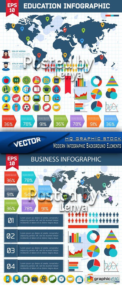Stock Vector - Modern Infographic Background Elements