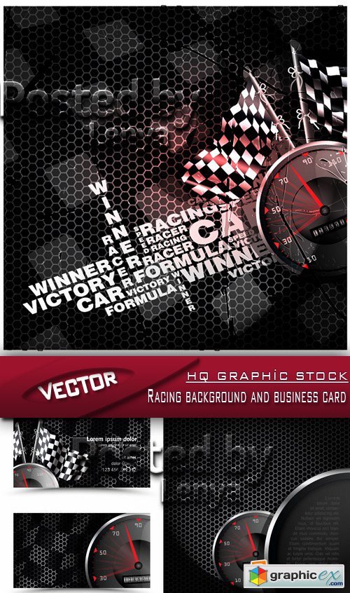 Stock Vector - Racing background and business card