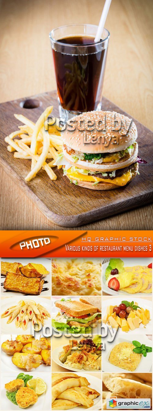 Stock Photo - Various kinds of restaurant menu dishes 3