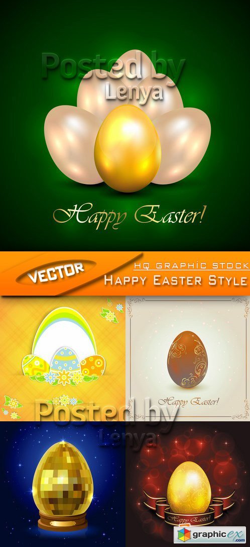 Stock Vector - Happy Easter Style