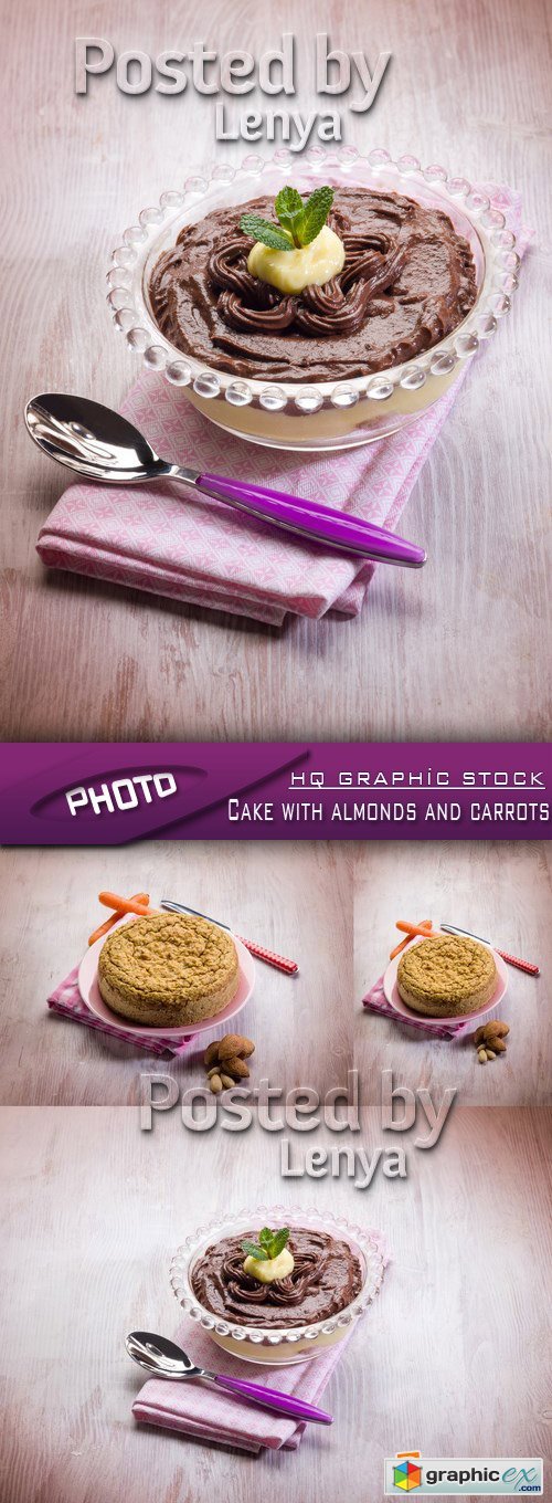 Stock Photo - Cake with almonds and carrots