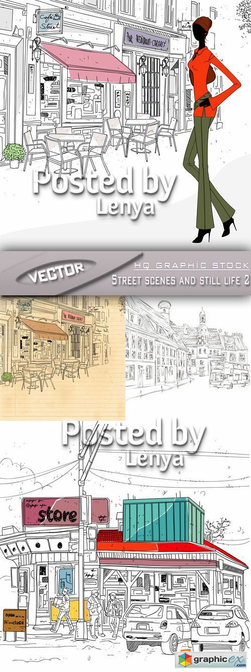 Stock Vector - Street scenes and still life 2