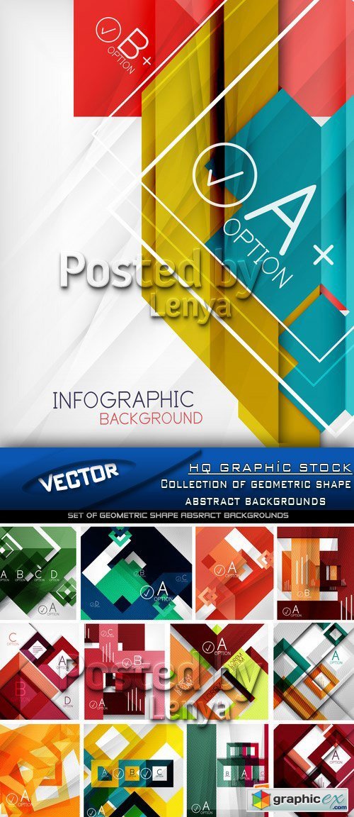 Stock Vector - Collection of geometric shape abstract backgrounds