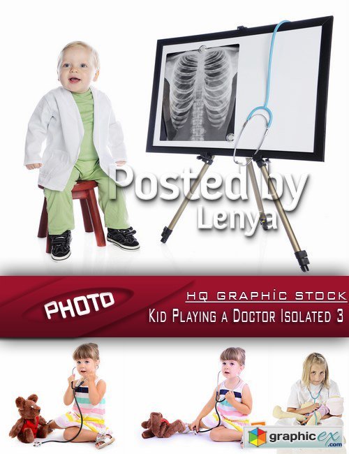 Stock Photo - Kid Playing a Doctor Isolated 3