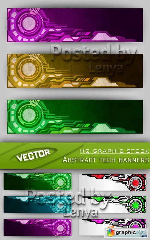 Stock Vector - Abstract tech banners