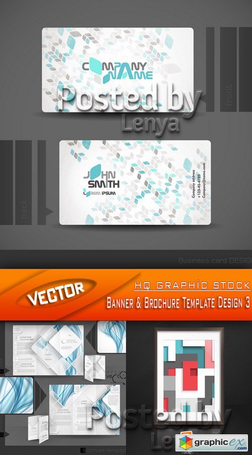 Stock Vector - Banner & Brochure Template Design 3