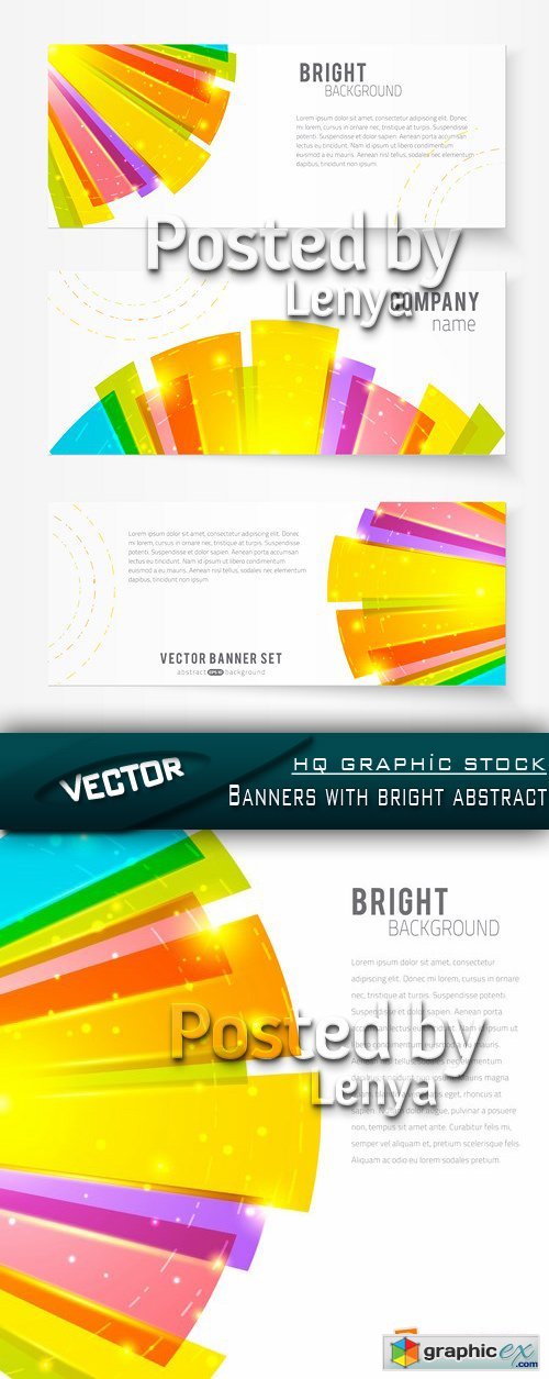 Stock Vector - Banners with bright abstract