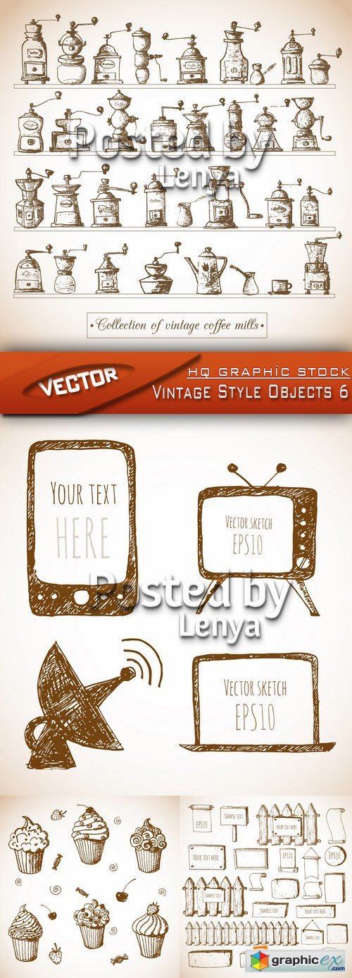 Stock Vector - Vintage Style Objects 6