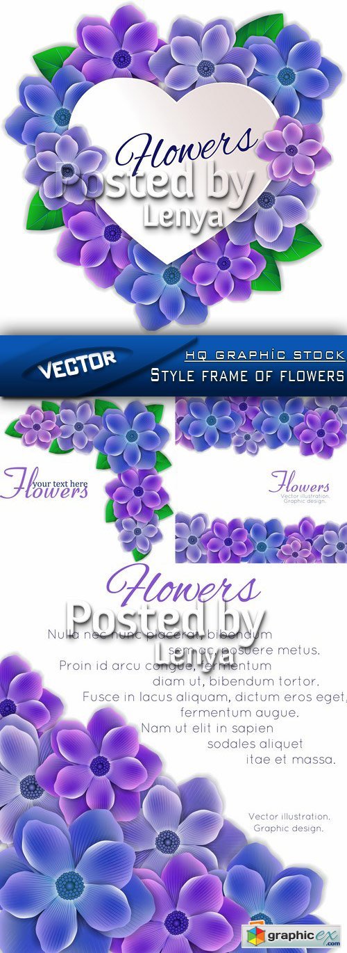 Stock Vector - Style frame of flowers