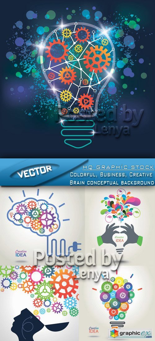 Stock Vector - Colorful, Business, Creative Brain conceptual background