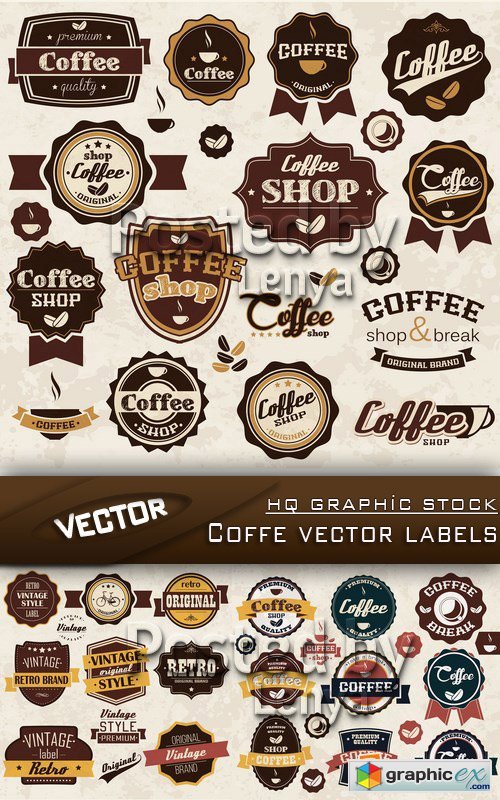Stock Vector - Coffe vector labels